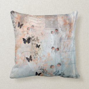 Vintage Butterfly Throw Pillow