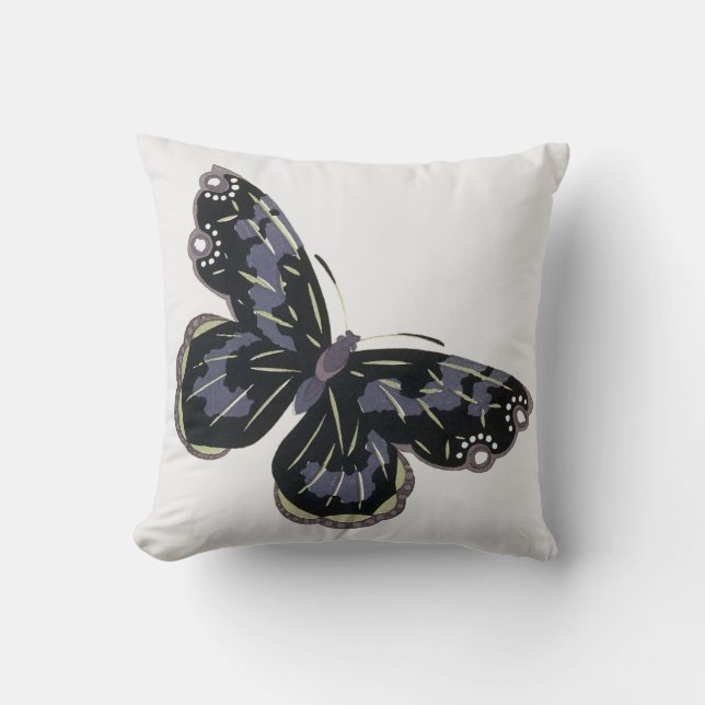 Vintage Butterfly Throw Pillow (Front)