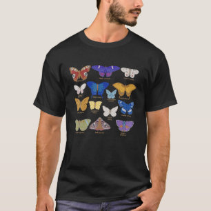Vintage Butterfly Types Butterflies  Collage T-Shirt