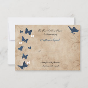 vintage butterfly wedding rsvp Standard 3.5 x 5