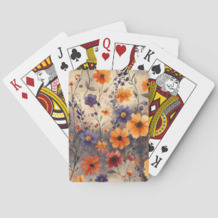 Vintage Butterfly Wildflower (11) Playing Cards