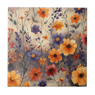 Vintage Butterfly Wildflower (11) Tile