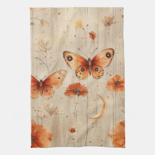 Vintage Butterfly Wildflower (3) Kitchen Towel