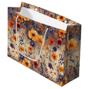 Vintage Butterfly Wildflower (3) Large Gift Bag