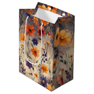 Vintage Butterfly Wildflower (3) Medium Gift Bag