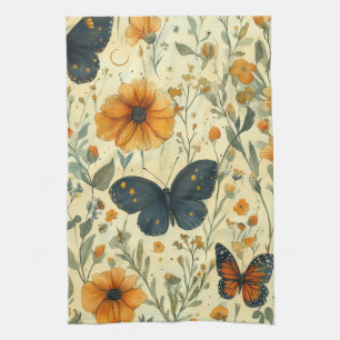 Vintage Butterfly Wildflower (5) Kitchen Towel