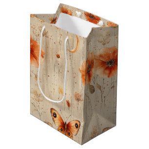 Vintage Butterfly Wildflower (9) Medium Gift Bag