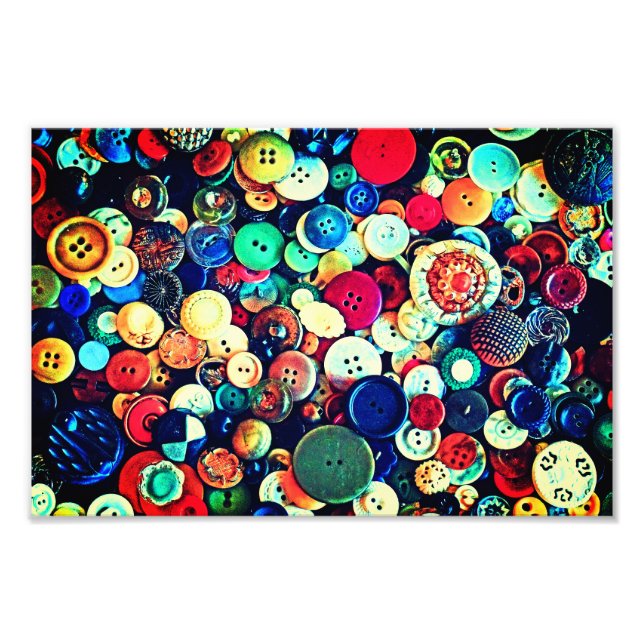 Vintage Buttons Photo Print (Front)