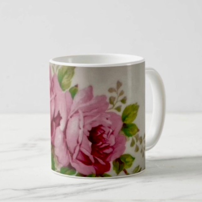 Vintage Cabbage Rose Elegance  Coffee Mug (Creator Uploaded)