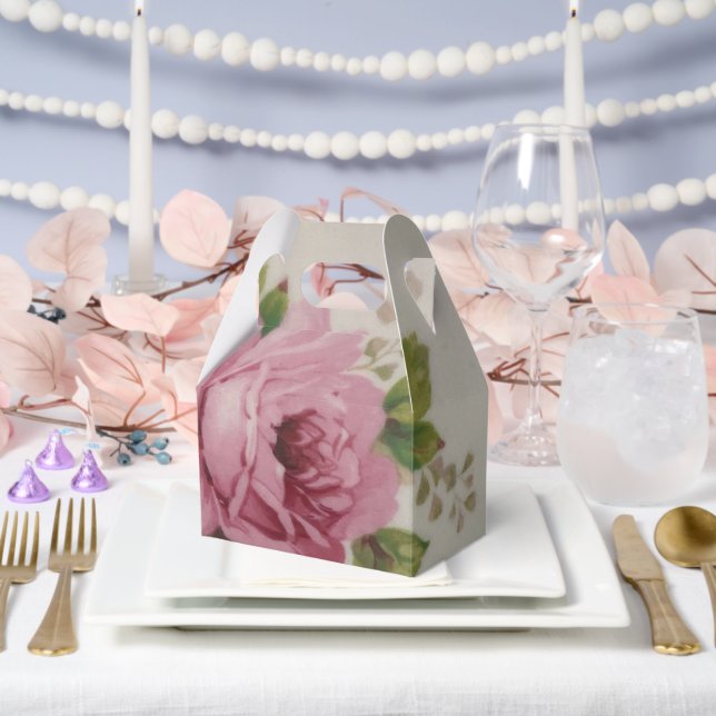 Vintage Cabbage Rose Elegance Favour Box  (Wedding)