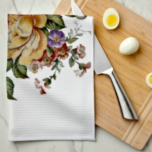 Vintage Cabbage Rose Elegance Kitchen Towels