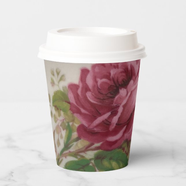 Vintage Cabbage Rose  Elegance Paper cup (Front)