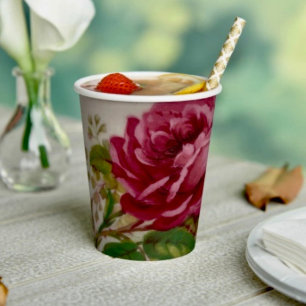 Vintage Cabbage Rose Elegance Paper cup