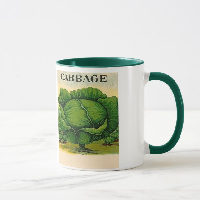 vintage cabbage seed packet mug (Right)