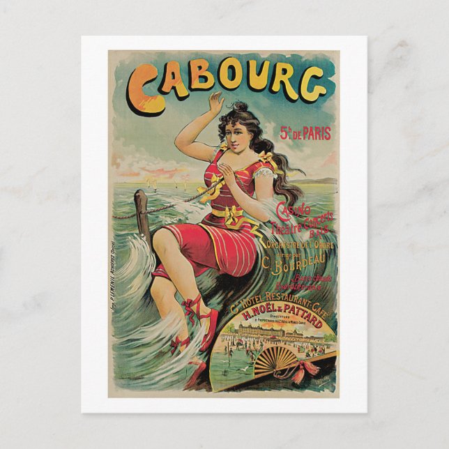 vintage Cabourg (Calvados, Normandy) travel Ad Postcard (Front)