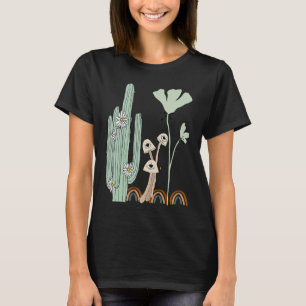 Vintage Cactus and Botanics Bohemian Pastel Colors T-Shirt