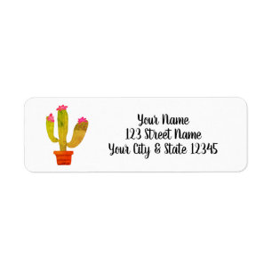 Vintage cactus logo custom return address labels