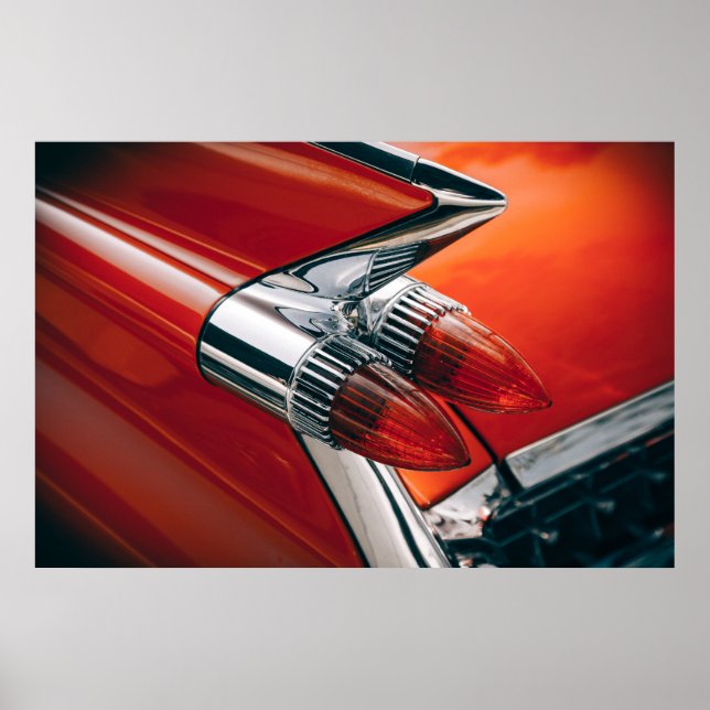 Vintage Cadillac American Made Car Tailfin Lights Poster (Front)