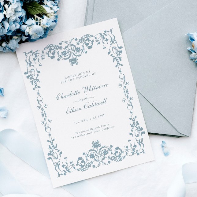 Vintage cadre baroque Elégant mariage Invitation (Créateur téléchargé)