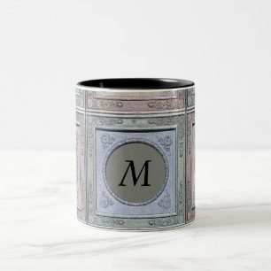Vintage cadre stylisé Damask Monogrammé Mug 3