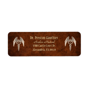 Vintage Caduceus Medical Symbol Address Labels