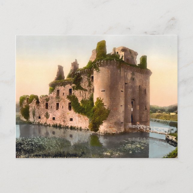 Vintage Caerlaverock Castle Scotland Postcard (Front)
