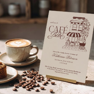 Vintage Café Bébé French Baby Shower Invitation