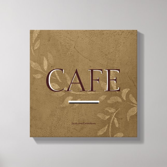 Vintage Cafe Kitchen Canvas Art Print - Sepia Vine (Front)