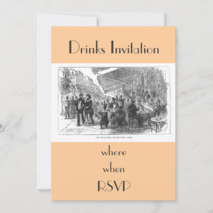 Vintage Cafe Montmartre Paris Party Invitation