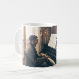 Vintage Caillebotte Young Man Playing the Piano Coffee Mug