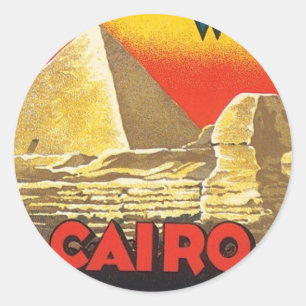 Vintage Cairo Egypt Classic Round Sticker