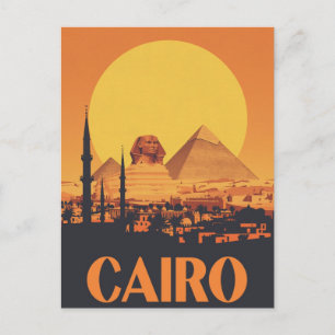 Vintage Cairo Sunset Postcard
