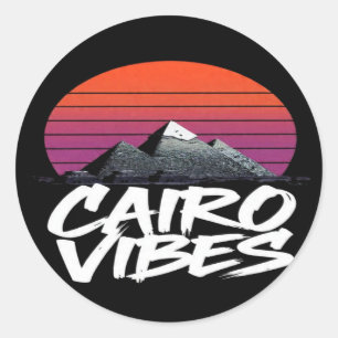 Vintage Cairo Vibes Egyptian Street Style & Trav Classic Round Sticker