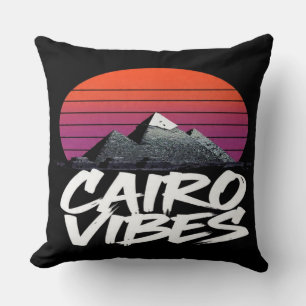 Vintage Cairo Vibes Egyptian Street Style & Trav Throw Pillow