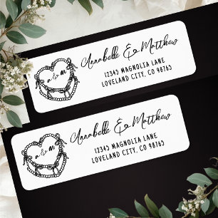 Vintage Cake Hand Drawn Wedding Return Address