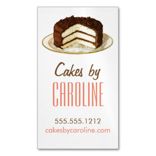 Vintage Cake Magnetic Business Card