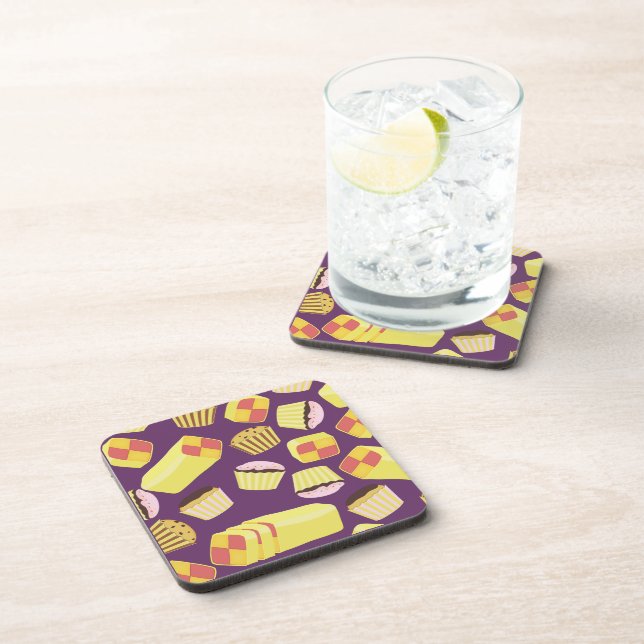 Vintage Cakes Pattern Coaster (Right Side)