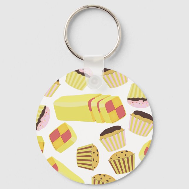 Vintage Cakes Pattern Keychain (Front)