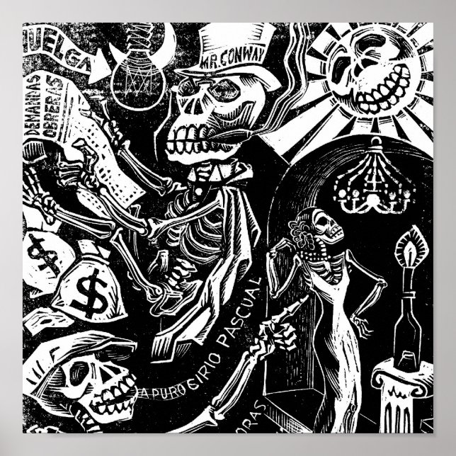 Vintage Calaveras. Circa 1936. Mexico. Poster (Front)