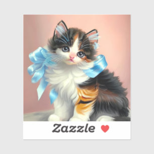 Vintage Calico Kitten Illustration