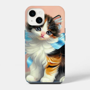 Vintage Calico Kitten Illustration iPhone 14 Case