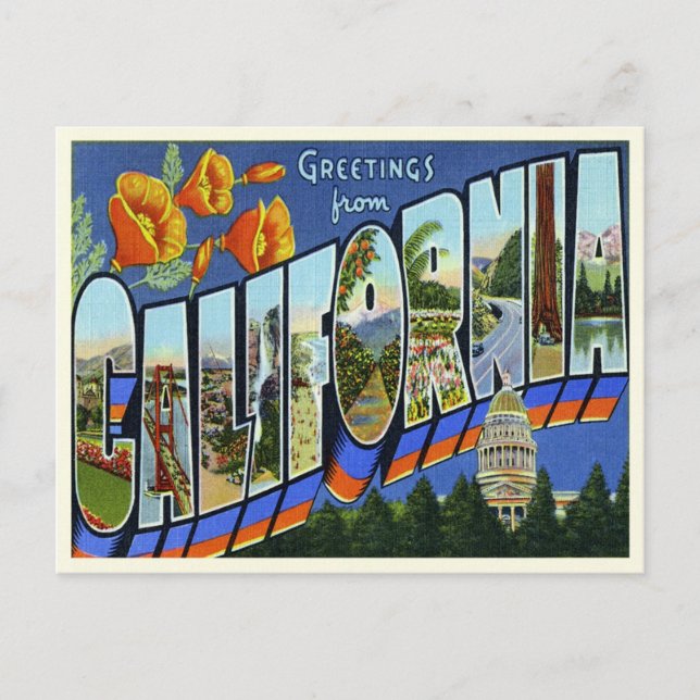Vintage California Announcement Postcard (Front)