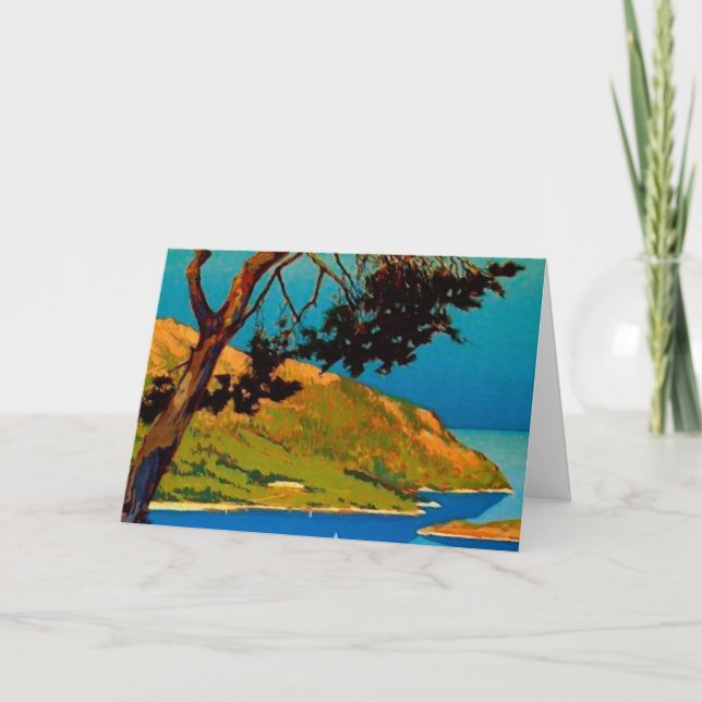 Vintage California Coast Travel Greeting Card (Front)