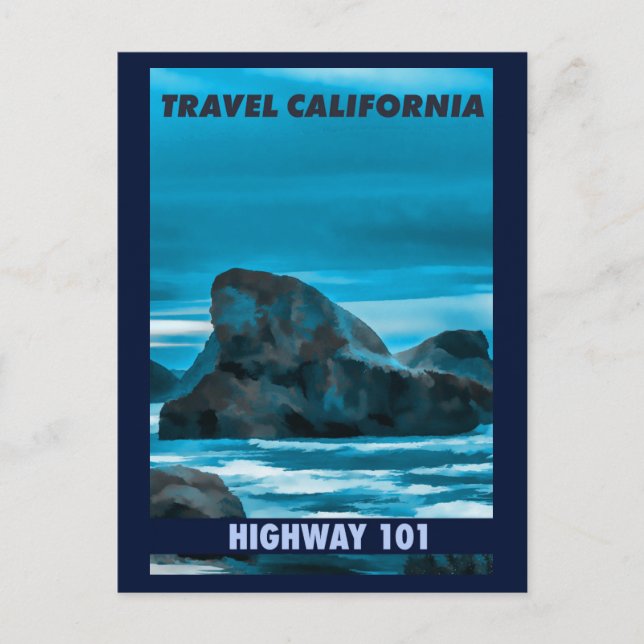 Vintage California Coast Travel Highway 101 Postcard (Front)