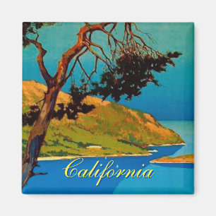 Vintage California Coast Travel Magnet