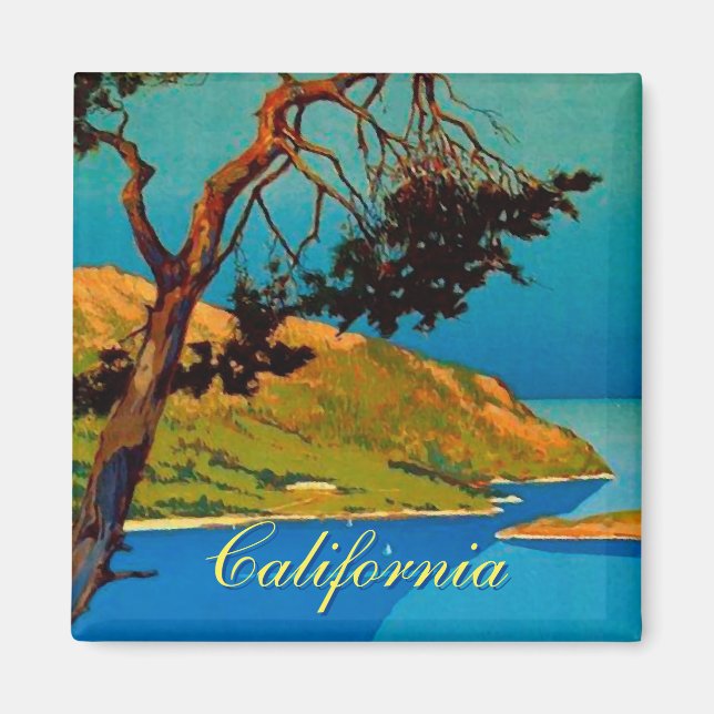 Vintage California Coast Travel Magnet (Front)