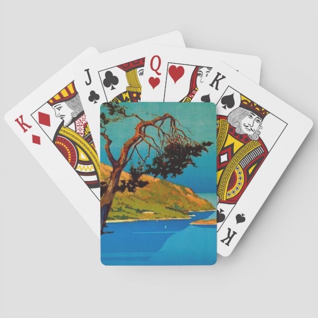 Vintage California Coast Travel Playing Cards (Back)