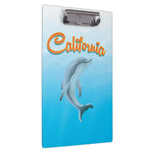 Vintage California Dolphin travel poster Clipboard