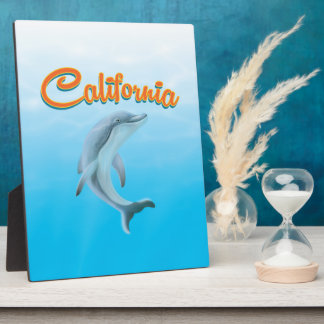 Vintage California Dolphin travel poster Plaque