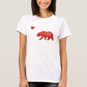 Vintage California Love Bear & Heart T-shirt